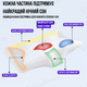 Ортопедическая подушка Memory Foam для шеи и плеч 62×37-8-12 см, форма бабочка, эффект памяти 1300гр KT7006270 - изображение 3