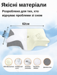 Ортопедическая подушка Memory Foam для шеи и плеч 62×37-8-12 см, форма бабочка, эффект памяти 1300 гр KT7006279 - изображение 2