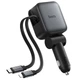 АЗП Hoco Z67A Triunfar PD45W+QC3.0 total 60W with retractable cables (1USB-A/2C/1L) Metal gray - зображення 1