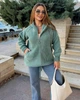 Пальто кофта из альпака рукава барашек на молнии с капюшоном баталл размер единый 50-58 мятный МС 81005 - изображение 4