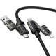 Дата кабель Hoco U151 Goldsmith 4in1 Type-C для USB/Type-C для Lightning 240W (1.2m) Black - зображення 2