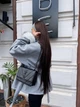 Жіноче пальто оверсайз з кашеміру з хутром на манжетах 42-48 сірий - зображення 3