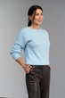 Джемпер із ніжної вовни мериноса із додаванням кідмохеру напівпрозорою в'язкою Розмір M-L (46-48) Блакитний - зображення 3