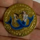Монета знак зодиака Рыбы в пластиковом кейсе золотистый 4 см - изображение 2