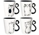 Набор чашек S&T Black Cat Микс Бело-черный с рисунком фарфоровый 330 мл 12 штук (163-135-4160-60) - изображение 1