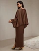 Атласна сукня з рукавами «Кажан» ElborDress, коричнева, one size - зображення 4