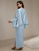 Атласна сукня з рукавами «Кажан» ElborDress, блакитна, one size - зображення 4