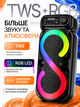 Портативная колонка караоке с микрофоном 16 Вт Bluetooth 5.0 2×4" TWS FM USB TF AUX RGB аккумуляторная - изображение 4