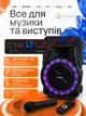 Акумуляторна Bluetooth колонка 350 Вт з бездротовим мікрофоном портативна караоке акустика FM USB SD TWS LED Чорна - зображення 5