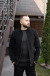 Мужской кашемировый бомбер куртка демисезонный без капюшона осенний весенний L Черный - изображение 2
