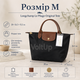 Сумка-тоут Longchamp Le Pliage Original Tote черная размер M - женская с коричневыми ручками 28×26,5×15,5 см - изображение 4