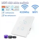 Розумний сенсорний Wi-Fi вимикач Tuya 4 клавіші, з RF 433MHz + Bluetooth, працює з нулем та без нуля, білий, SW4WR-W - зображення 2