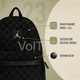 Городской рюкзак JORDAN Gold Logo Monogram Backpack Black, чёрный с монограммой 23 и передним карманом - изображение 2