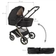 Детская универсальная коляска 2 в 1 Kidwell Velmont Black/Gold (люлька и прогулочный блок, амортизация, легкая алюминиевая рама) - изображение 5