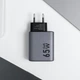 Сетевое зарядное устройство Forcell F-Energy GaN 2 x USB C + USB A QC4.0 PD 4A 65W Grey (5903396231452) - изображение 2