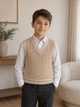 Дитячий в'язаний жилет з косами ARTKNIT 140 Бежевий (ak46093) - изображение 2