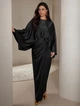 Атласна сукня з рукавами «Летюча миша» ElborDress, чорна, one size - зображення 4