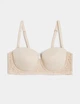 Бюстгальтер балконет без бретелей Marks & Spencer Body Soft светло-бежевый кружевной с формованными чашками на косточках 95F (2740) - изображение 2
