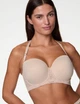 Бюстгальтер балконет без бретелей Marks & Spencer Body Soft светло-бежевый кружевной с формованными чашками на косточках 95F (2740) - изображение 6