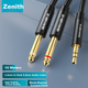 Аудиокабель ZHENWEI Mini Jack 3.5 мм - 2 x Jack 6.35 мм, 10 м, черный (ZW-YPX140) - изображение 2