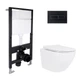 Готовое решение Qtap для ванной комнаты: подвесной унитаз Jay Ultra Quiet 485x360x320 + комплект инсталляции Standard (линейная кнопка Black) - изображение 1