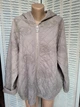Женская итальянская однотонная курточка с вышивкой Oversize на молнии с капюшоном Темно-бежевая мокко Хлопок One Size 0046/1 - изображение 1