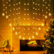 Гирлянда-штора Jsdoin Снежинки 2×1 м, 104 LED, теплый белый, 8 режимов, пульт, таймер, USB - изображение 6