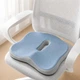 Ортопедическая подушка для сидения с отверстием Memory Foam 38х30х6 см для кресла, авто голубая - изображение 1
