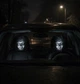 Комплект 2 штуки Чехол на подголовник автомобильного сиденья со страшным бледным лицом и глазами в авто Универсальный размер Черный - изображение 8