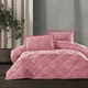 Покрывало плюшевое двухстороннее Clasy Fluffy V21 195х215 см евро розовый - изображение 1