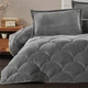 Покрывало плюшевое двухстороннее Clasy Fluffy V2 195х215 см евро антрацит - изображение 2