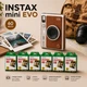 Набор с запасом фотобумаги и фотокамерой мгновенной печати Fujifilm INSTAX MINI EVO Hybrid Brown + 60 фото + подарочная упаковка, коричневый - изображение 1