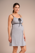 Класична нічна сорочка для вагітних, годуючих, у пологовий 48 BST Сірий - зображення 1