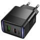 Мережевий зарядний пристрій Hoco CS112A 30W швидке заряджання QC PD 2 USB Type-C чорний - зображення 6