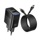 Мережевий зарядний пристрій Hoco CS112A 30W швидке заряджання QC PD 2 USB Type-C чорний - зображення 2