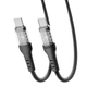 Кабель USB YOKI CYBER YK-CY23 Type-C to Type-C 60W 1.2m прочный с эластичной оплеткой Black - изображение 6
