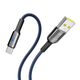 Кабель USB YOKI SMART YK-SM31 Type-C 3A 2m с LED индикатором быстрая зарядка из цинкового сплава Black - изображение 6