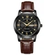 Чоловічий кварцовий годинник Poedagar Unique Men Black Leather з мінеральним склом, 2 ремінці - зображення 2