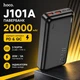 Павербанк Hoco J101A 20000 mAh 22.5W УМБ зі швидкою зарядкою PD/QC, LED-індикатором та портами 2USB/Type-C Портативний акумулятор для телефону, Чорний - зображення 1