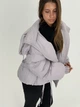 Короткая зимняя куртка серый светлый с лавандовым оттенком 3466/M - изображение 6
