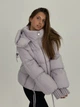 Короткая зимняя куртка серый светлый с лавандовым оттенком 3466/M - изображение 4