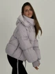 Короткая зимняя куртка серый светлый с лавандовым оттенком 3466/M - изображение 2