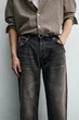 Джинси ZARA Straight Fit вугільний чорний 4048/445/822 32 - изображение 7