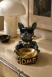Статуэтка Бульдог в черных очках с тарелкой для хранения мелочей, ключей и украшений Платина 24 см - изображение 4
