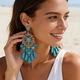 Жіночі сережки "Лейла" 11.1см jewelry Бірюзові - зображення 2