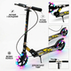 Самокат двухколесный складной со светящимися LED колесами 200 мм Scooter City Riding 671-2 Black-Yellow - изображение 1