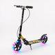 Самокат двухколесный складной со светящимися LED колесами 200 мм Scooter City Riding 671-2 Black-Yellow - изображение 3