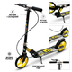 Самокат двухколесный складной с колесами 200 мм Scooter City Riding 671-2-1 Black-Yellow - изображение 1