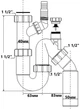 Сифон для кухонной мойки McAlpine 11/2х50 мм с подключением стиральной машины (TP31VW50) - изображение 2