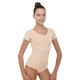 Купальник бежевый с коротким рукавом из хлопка Alema Sport 11-31 для танцев и гимнастики рост 140см - изображение 1